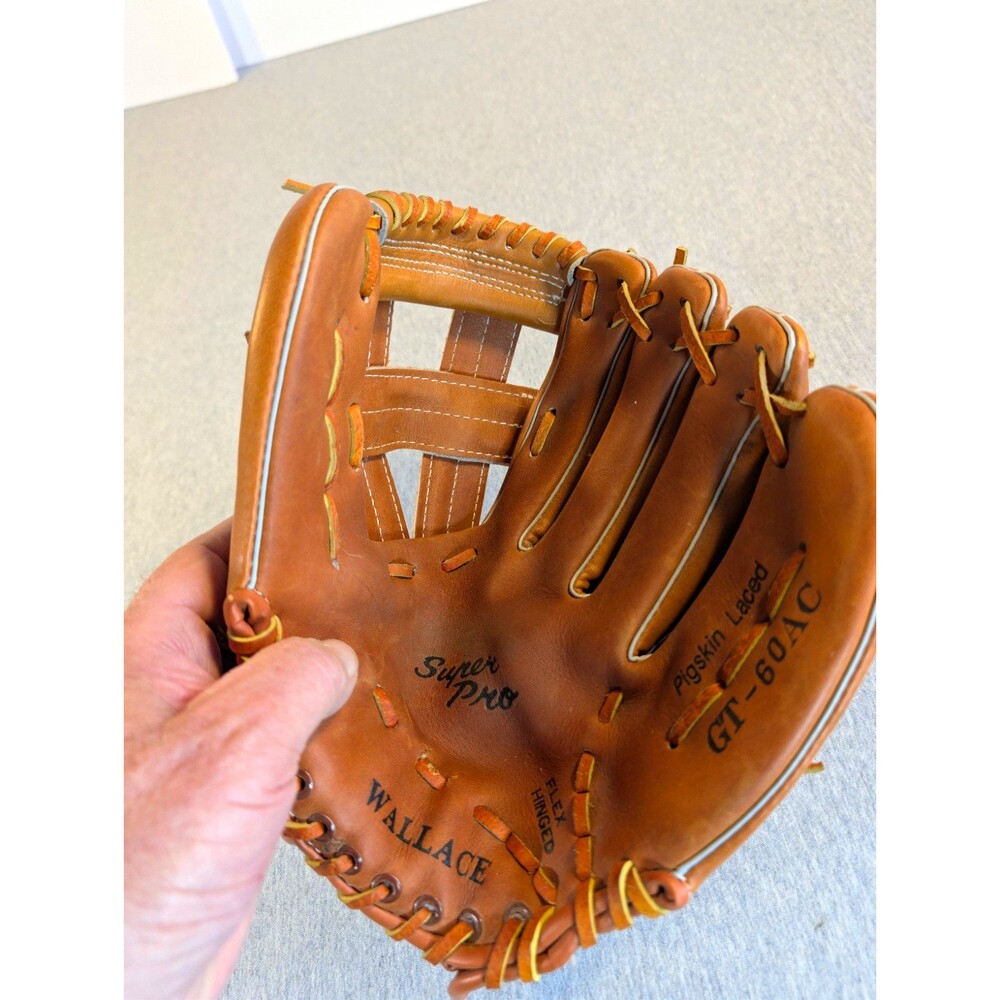 Wallace Super Pro GT-60AC Left Hand Brown Leather Baseball Glove Flex Hinged